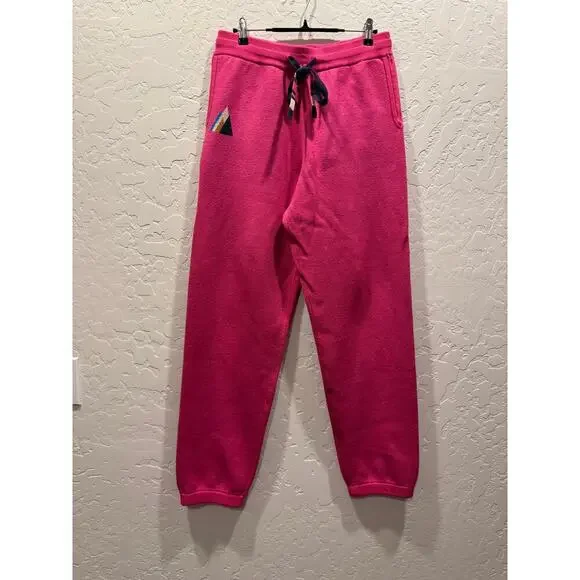 Monrow Knit Lounge Jogger outdoor hiking beach pants, Large, Pink - Picture 5 of 5